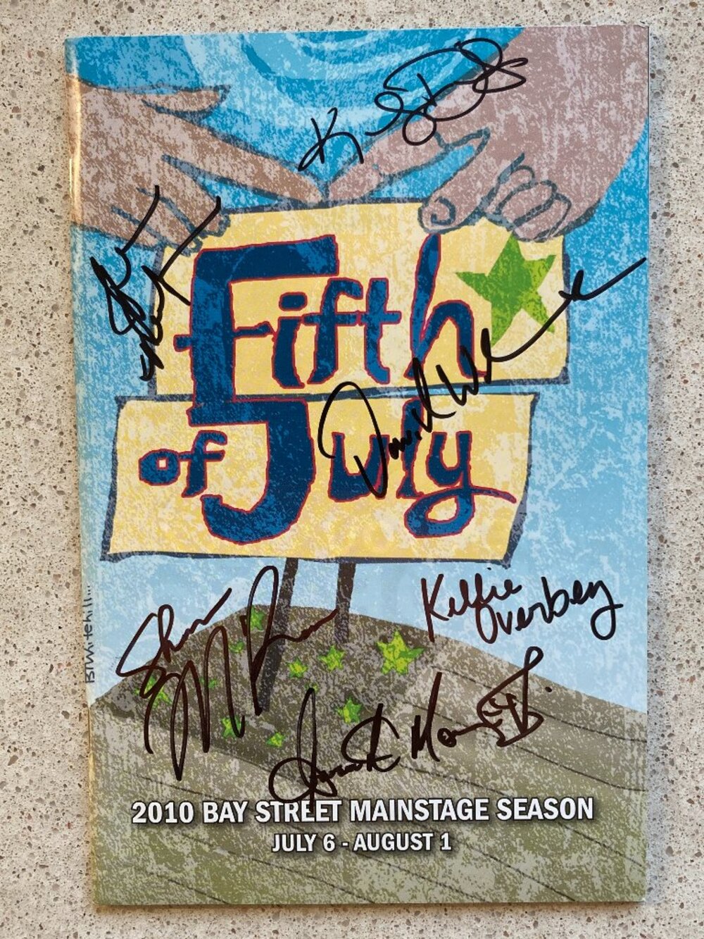 FIFTH OF JULY Signed Playbill ANSON MOUNT KELLIE OVERBEY +4 Bay Street Theatre